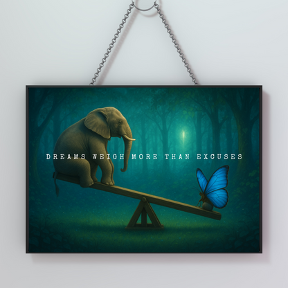 Quote Print | Dreams Weigh More Than Excuses | Motivational Inspirational Print