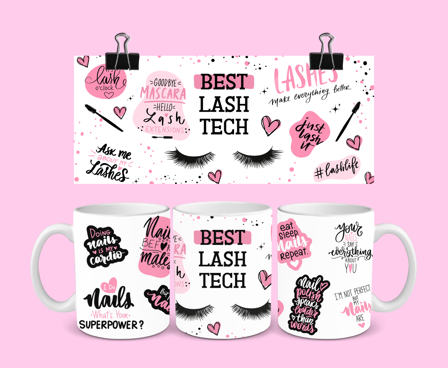 Pink Best Lash Tech Mug | Eyelash Quote Mug | Gift Idea