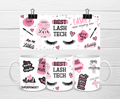 Pink Best Lash Tech Mug | Eyelash Quote Mug | Gift Idea