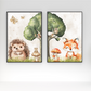 Bedroom Nursery Prints | Woodland Animal Theme | Set Of 2 Prints