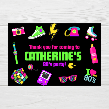 Rectangle Stickers | Party Stickers | 80's Party Stickers | Party Bag Stickers