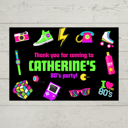 Rectangle Stickers | Party Stickers | 80's Party Stickers | Party Bag Stickers