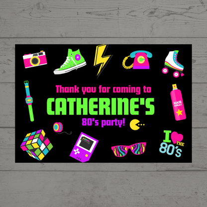 Rectangle Stickers | Party Stickers | 80's Party Stickers | Party Bag Stickers