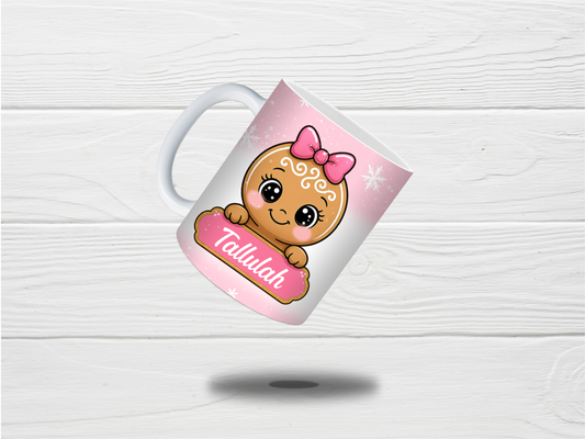 Christmas Mug | Personalised Pink Gingerbread Mug | Gift Idea