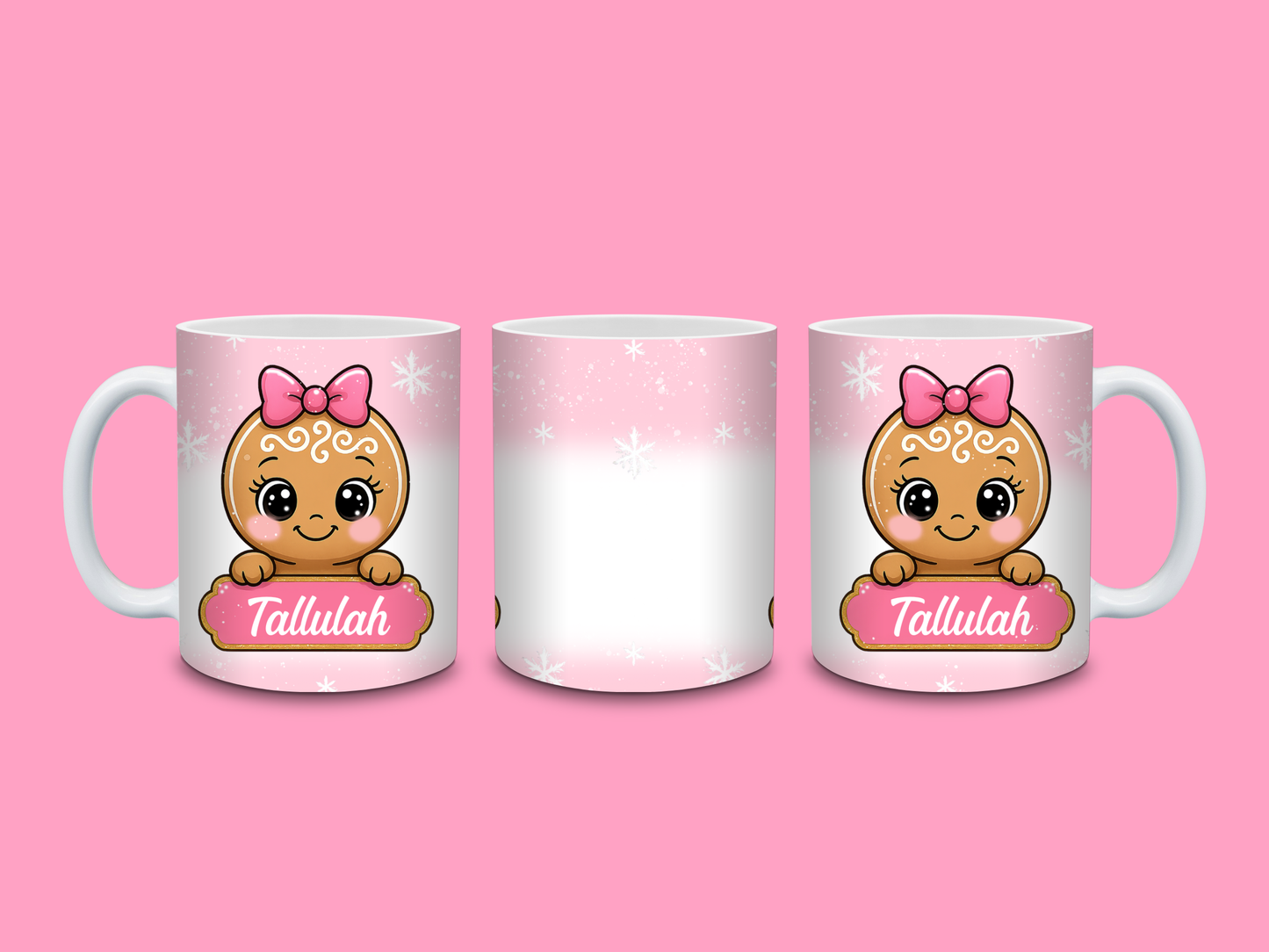 Christmas Mug | Personalised Pink Gingerbread Mug | Gift Idea