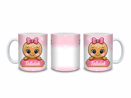Christmas Mug | Personalised Pink Gingerbread Mug | Gift Idea