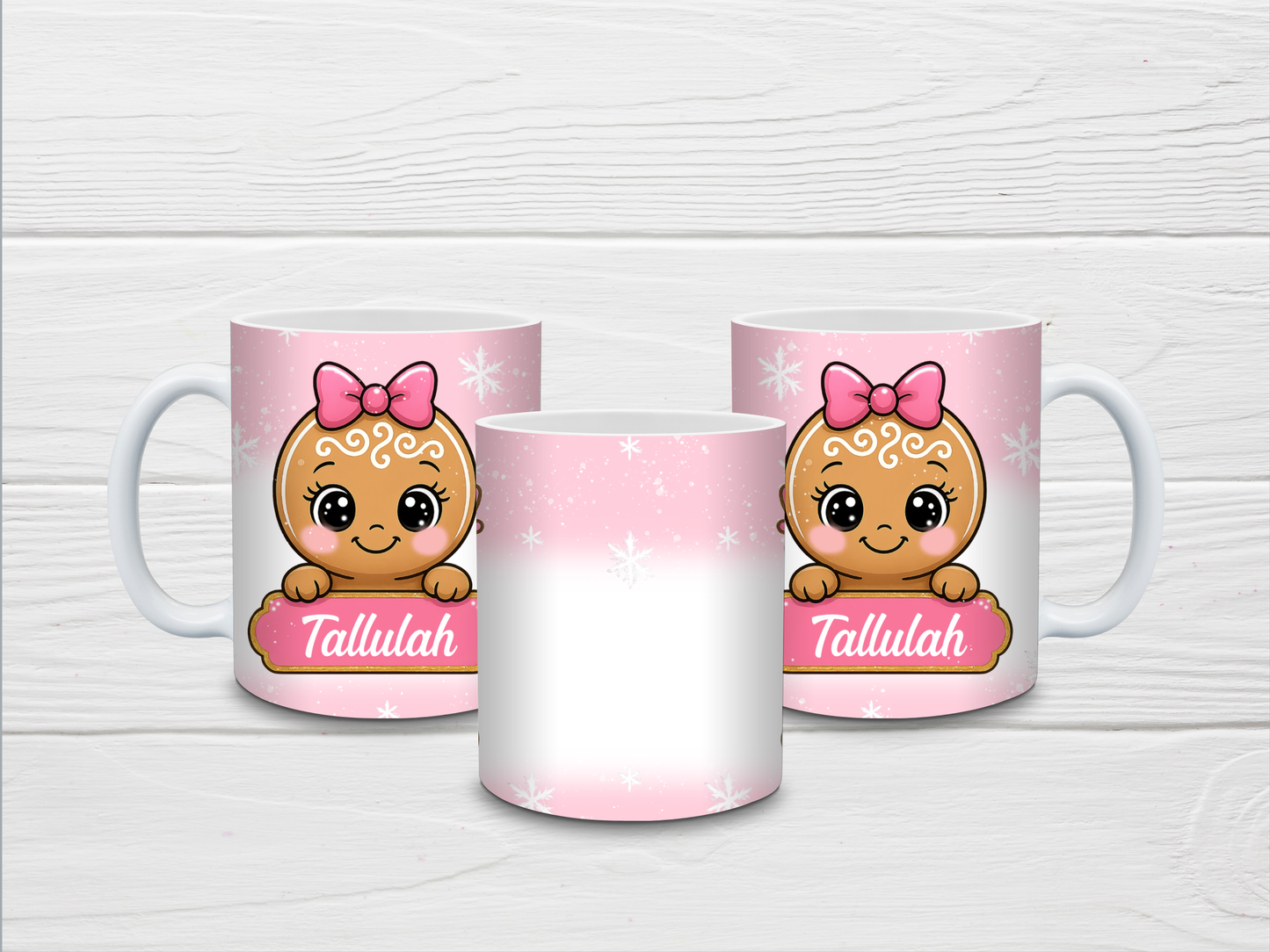 Christmas Mug | Personalised Pink Gingerbread Mug | Gift Idea