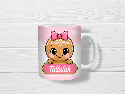Christmas Mug | Personalised Pink Gingerbread Mug | Gift Idea