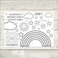A4 Colouring Activity Sheets | Personalised Rainbow Activity Sheets | Party Bag Favours | Party Placemats