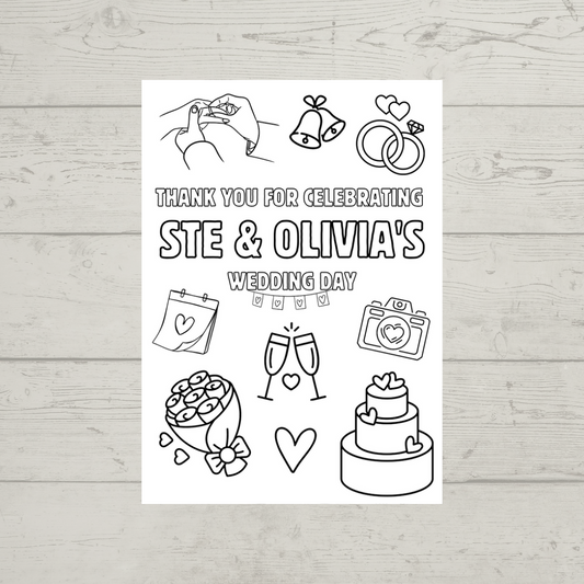 A6 Colouring Sheets | Wedding Day Colouring Sheets | Wedding Day Party Favours