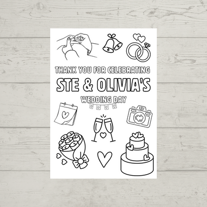 A6 Colouring Sheets | Wedding Day Colouring Sheets | Wedding Day Party Favours