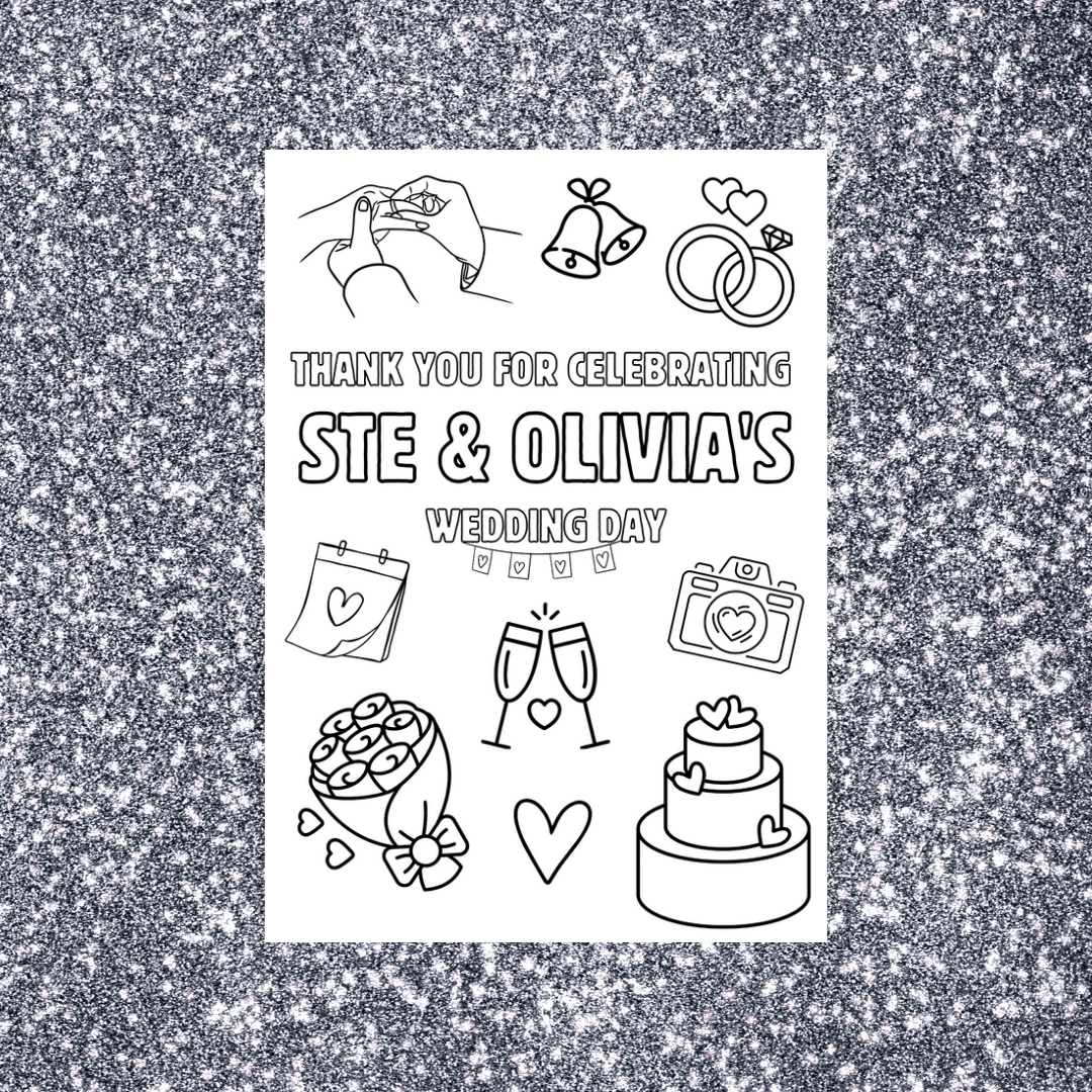 A6 Colouring Sheets | Wedding Day Colouring Sheets | Wedding Day Party Favours