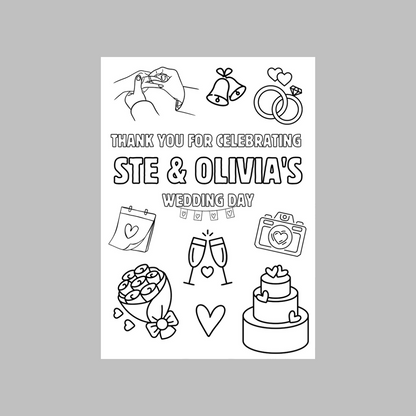 A6 Colouring Sheets | Wedding Day Colouring Sheets | Wedding Day Party Favours