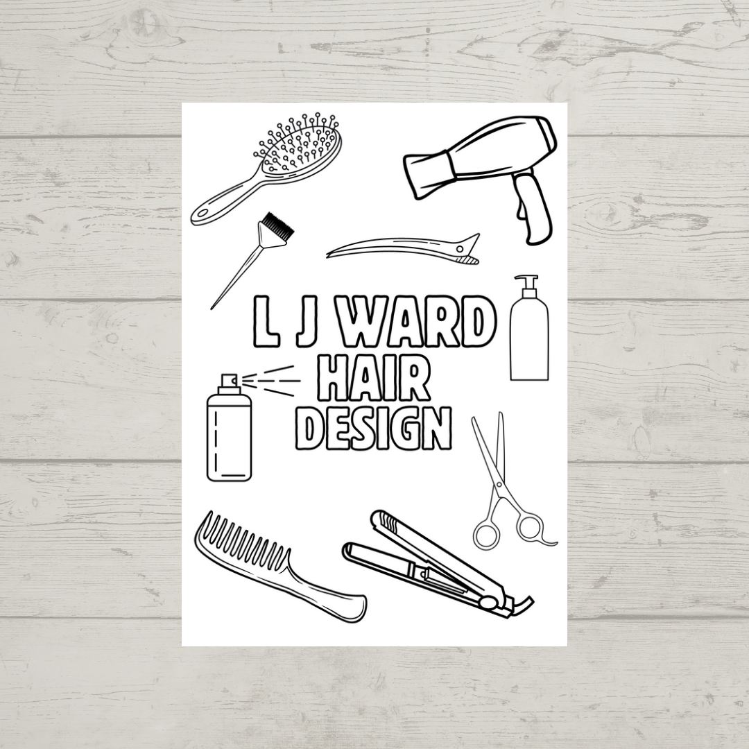 A6 Colouring Sheets | Personalised Hairdressing Hair Dresser Colouring Sheets | Salon Supplies
