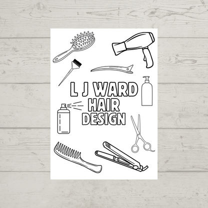 A6 Colouring Sheets | Personalised Hairdressing Hair Dresser Colouring Sheets | Salon Supplies