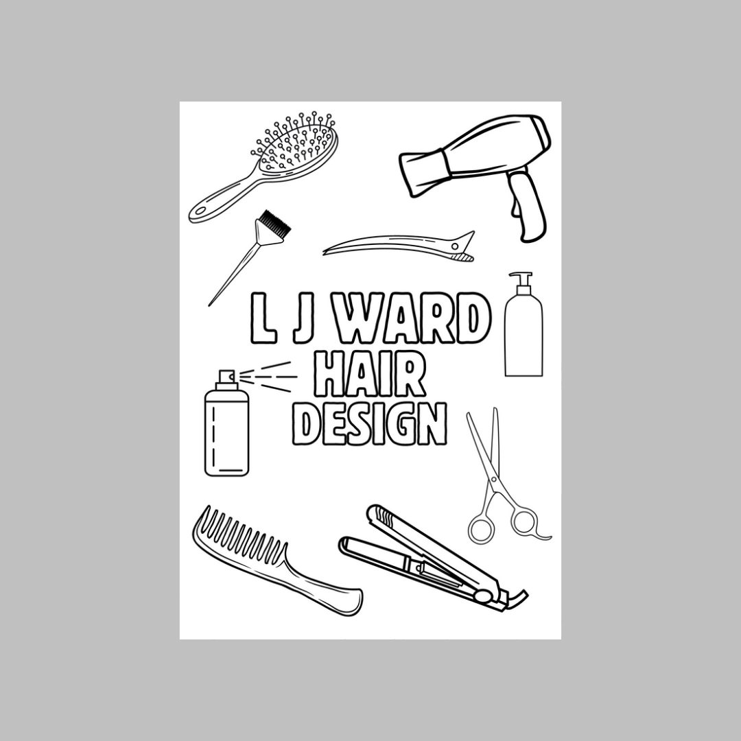 A6 Colouring Sheets | Personalised Hairdressing Hair Dresser Colouring Sheets | Salon Supplies