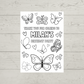 A6 Colouring Sheets | Personalised Butterfly Colouring Sheets | Party Bag Favours