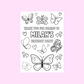 A6 Colouring Sheets | Personalised Butterfly Colouring Sheets | Party Bag Favours