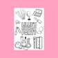 A6 Colouring Sheets | Personalised Makeup Colouring Sheets | Party Bag Favours