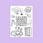 A6 Colouring Sheets | Personalised Makeup Colouring Sheets | Party Bag Favours