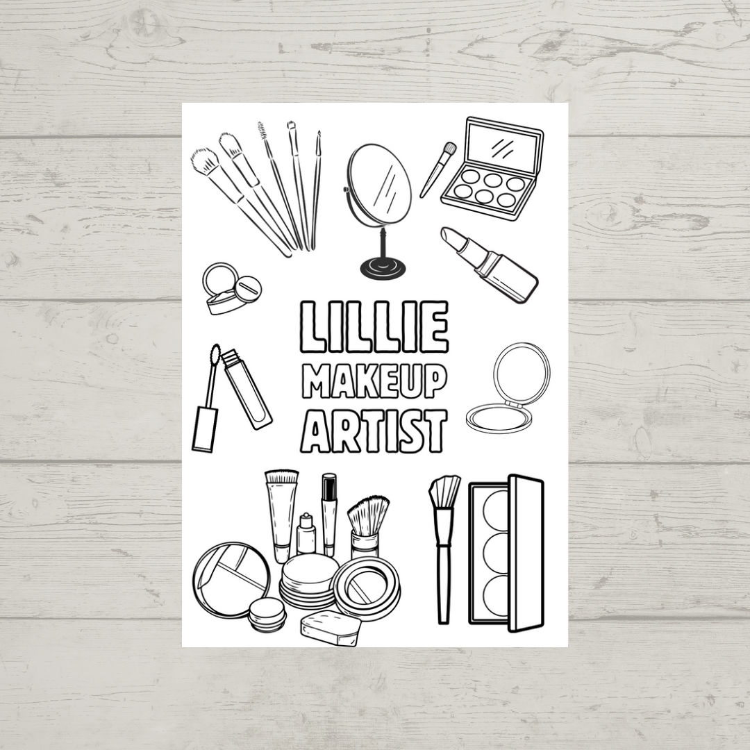 A6 Colouring Sheets | Personalised Makeup Artist Colouring Sheets | Salon Supplies