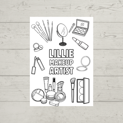 A6 Colouring Sheets | Personalised Makeup Artist Colouring Sheets | Salon Supplies