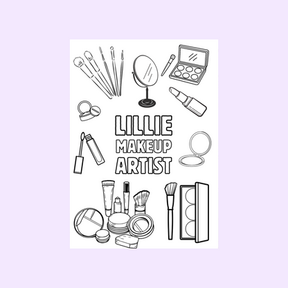 A6 Colouring Sheets | Personalised Makeup Artist Colouring Sheets | Salon Supplies
