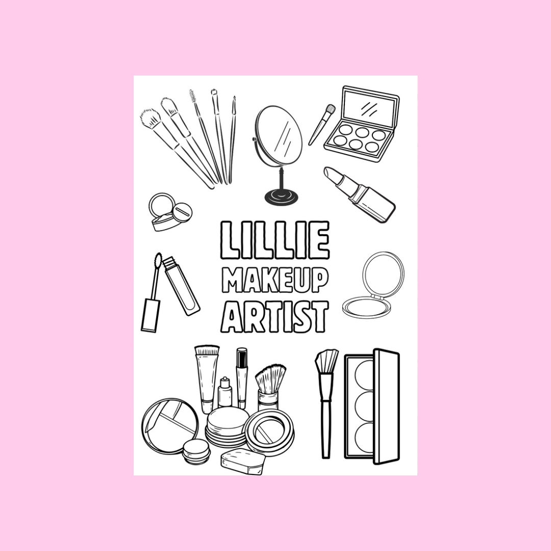 A6 Colouring Sheets | Personalised Makeup Artist Colouring Sheets | Salon Supplies