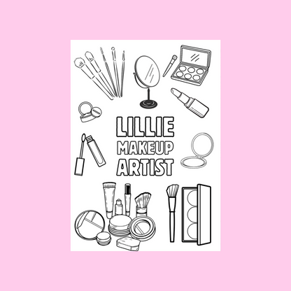 A6 Colouring Sheets | Personalised Makeup Artist Colouring Sheets | Salon Supplies
