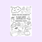 A6 Colouring Sheets | Personalised Sleepover Slumber Party Colouring Sheets | Party Bag Favours