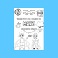 A6 Colouring Sheets | Personalised Superhero Colouring Sheets | Party Bag Favours