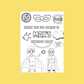 A6 Colouring Sheets | Personalised Superhero Colouring Sheets | Party Bag Favours