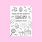 A6 Colouring Sheets | Personalised Sweet Candy Colouring Sheets | Party Bag Favours