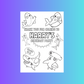 A6 Colouring Sheets | Personalised Shark Colouring Sheets | Party Bag Favours | Design 2
