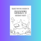 A6 Colouring Sheets | Personalised Shark Colouring Sheets | Party Bag Favours | Design 1
