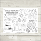 A4 Colouring Activity Sheets | Personalised Wedding Activity Sheets | Party Favours | Party Placemats (Design 1)