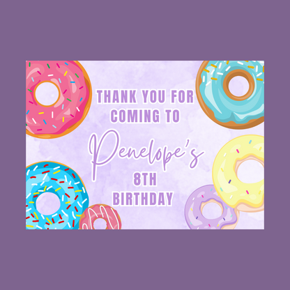 Rectangle Stickers | Party Stickers | Donut Party Stickers | Party Bag Stickers
