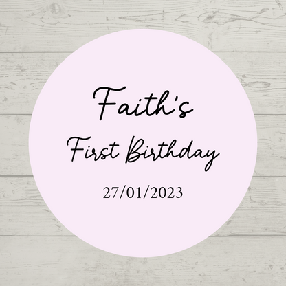 Pale Pink Party Stickers | Various Sizes | Personalised Baby Shower, Birthday, Christening, Hen Party, Engagement Stickers