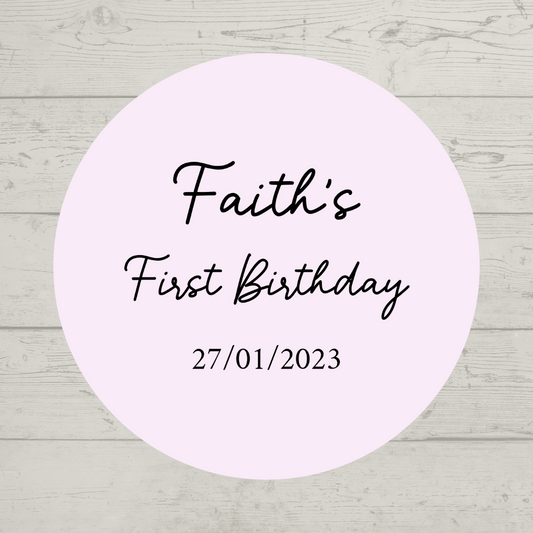 Pale Pink Party Stickers | Various Sizes | Personalised Baby Shower, Birthday, Christening, Hen Party, Engagement Stickers