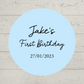 Pale Blue Party Stickers | Various Sizes | Personalised Baby Shower, Birthday, Christening Party Stickers
