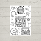 A6 Colouring Sheets | Personalised Disco Colouring Sheets | Party Bag Favours
