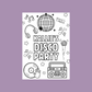 A6 Colouring Sheets | Personalised Disco Colouring Sheets | Party Bag Favours