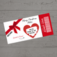Red Bow Surprise Christmas Valentine Ticket Print | Personalised Christmas Valentine Ticket | Christmas Valentine Scratch Reveal | Gift Idea