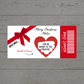 Red Bow Surprise Christmas Valentine Ticket Print | Personalised Christmas Valentine Ticket | Christmas Valentine Scratch Reveal | Gift Idea