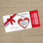 Red Bow Surprise Christmas Valentine Ticket Print | Personalised Christmas Valentine Ticket | Christmas Valentine Scratch Reveal | Gift Idea