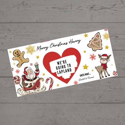 Red Surprise Christmas Ticket Print | Personalised Santa Rudolph Christmas Ticket | Christmas Scratch Reveal | Gift Idea