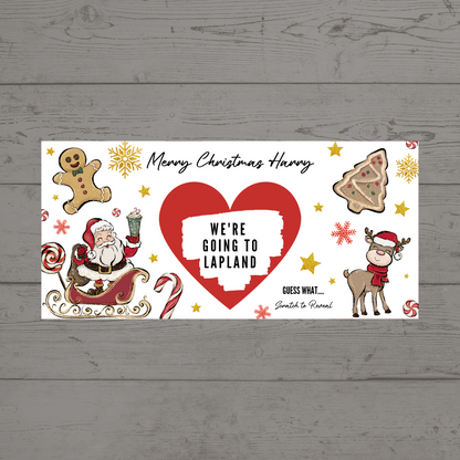 Red Surprise Christmas Ticket Print | Personalised Santa Rudolph Christmas Ticket | Christmas Scratch Reveal | Gift Idea