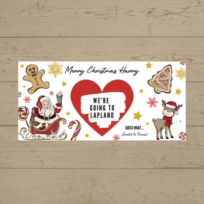 Red Surprise Christmas Ticket Print | Personalised Santa Rudolph Christmas Ticket | Christmas Scratch Reveal | Gift Idea