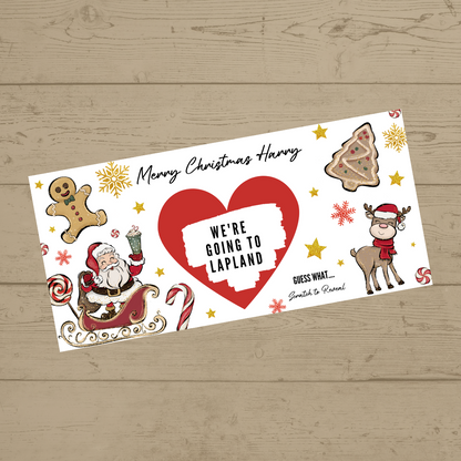 Red Surprise Christmas Ticket Print | Personalised Santa Rudolph Christmas Ticket | Christmas Scratch Reveal | Gift Idea