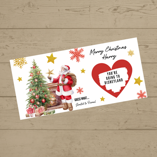 Red Surprise Christmas Ticket Print | Personalised Santa Christmas Ticket | Christmas Scratch Reveal | Gift Idea